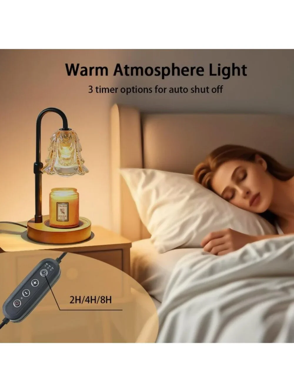 Adjustable Candle Warmer Lamp with Timer & Dimmer - Perfect for Home Decor